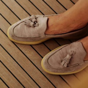 Home mocassin en daim – l'Élégance absolue